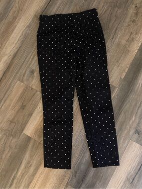 Old Navy Polka Dot Pixie Style Pants Black Size 8